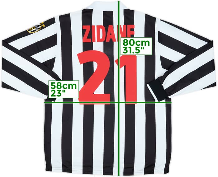 1998-99 Juventus Home L/S Shirt Zidane #21 - 6/10 - (M)