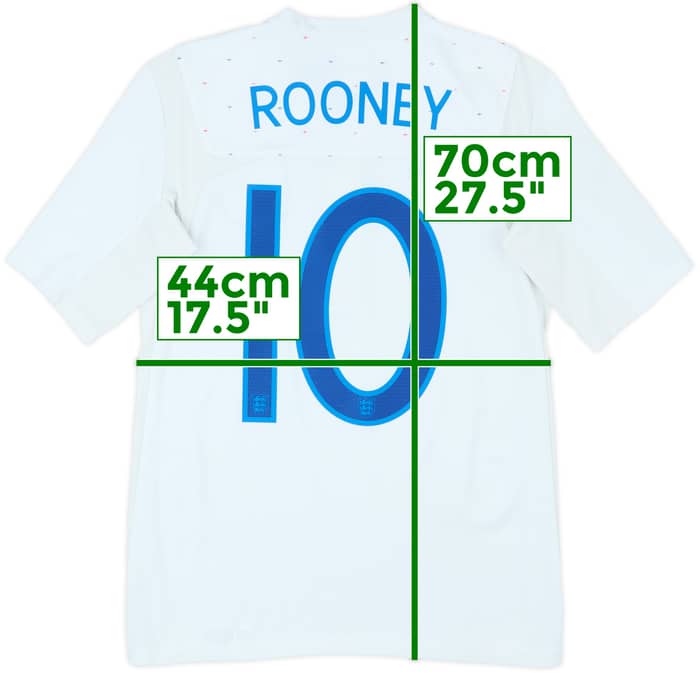 2010-11 England Home Shirt Rooney #10 - 8/10 - (S)