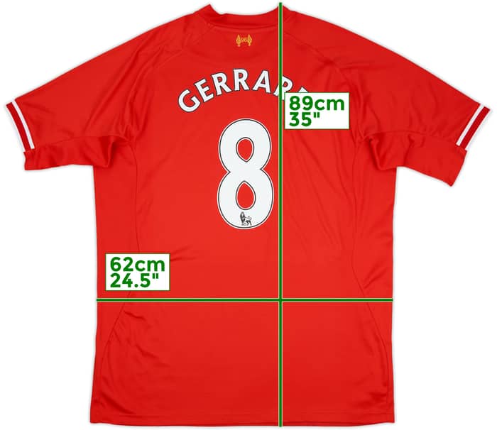 2013-14 Liverpool Home Shirt Gerrard #8 - 7/10 - (3XL)