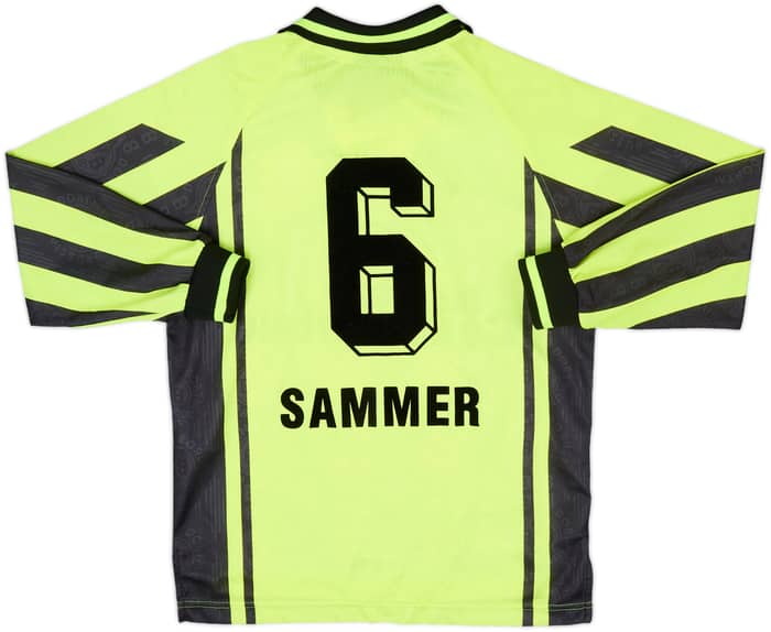 1996-97 Borussia Dortmund Home L/S Shirt Sammer #6 - 8/10 - (M.Boys)
