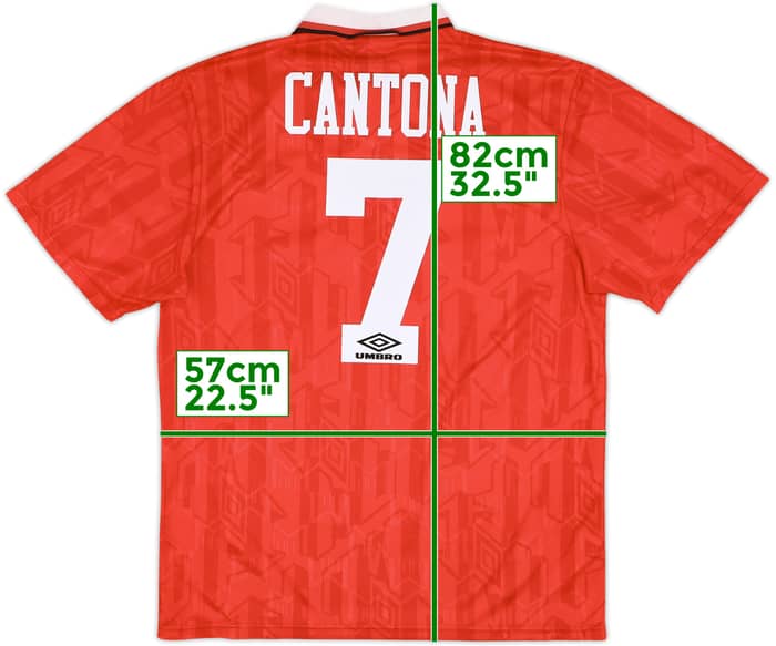 1992-94 Manchester United Home Shirt Cantona #7 - 8/10 - (XL)