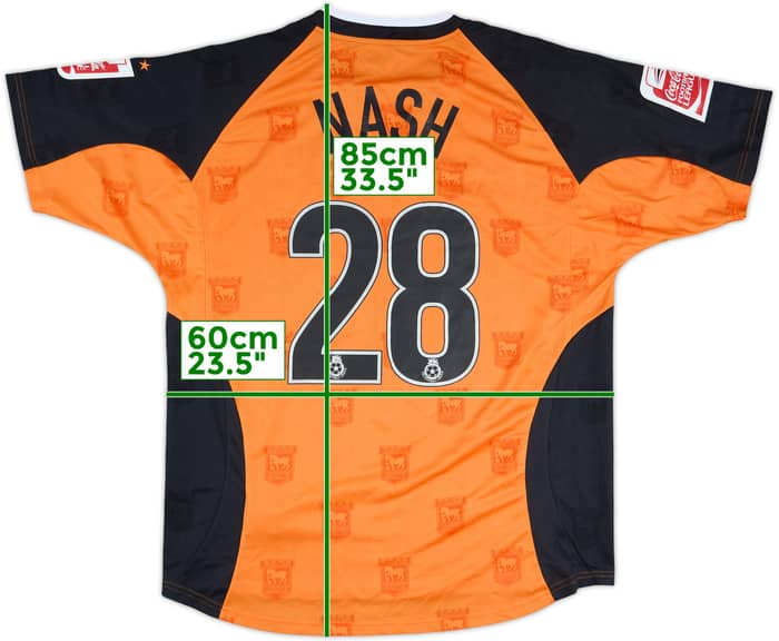2004-06 Ipswich Match Issue Away Shirt Nash #28