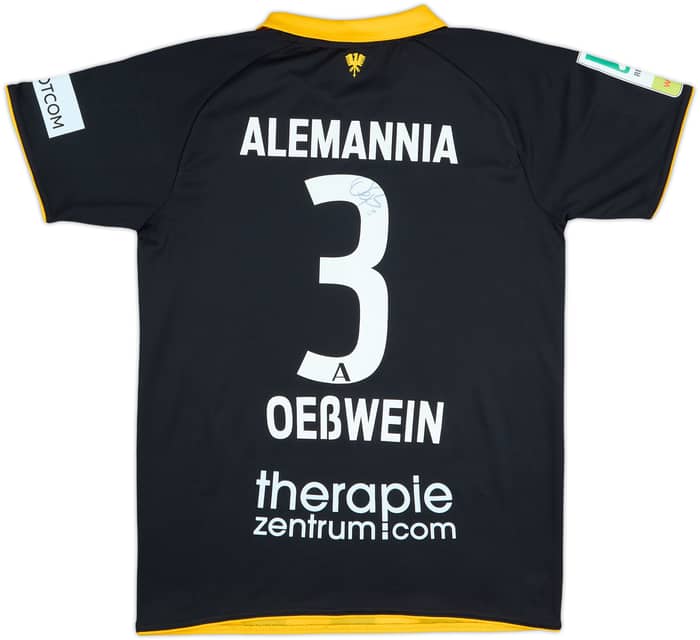 2023-24 Alemannia Aachen Match Issue Signed Home Shirt Oesswein #3