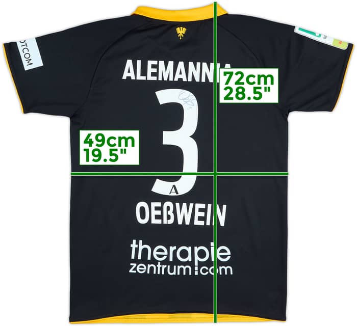 2023-24 Alemannia Aachen Match Issue Signed Home Shirt Oesswein #3