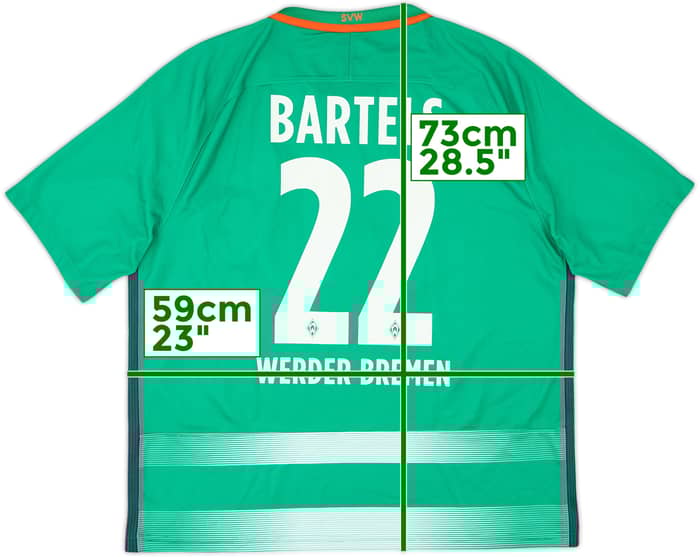 2016-17 Werder Bremen Home Shirt Bartels #22 - 8/10 - (XL)