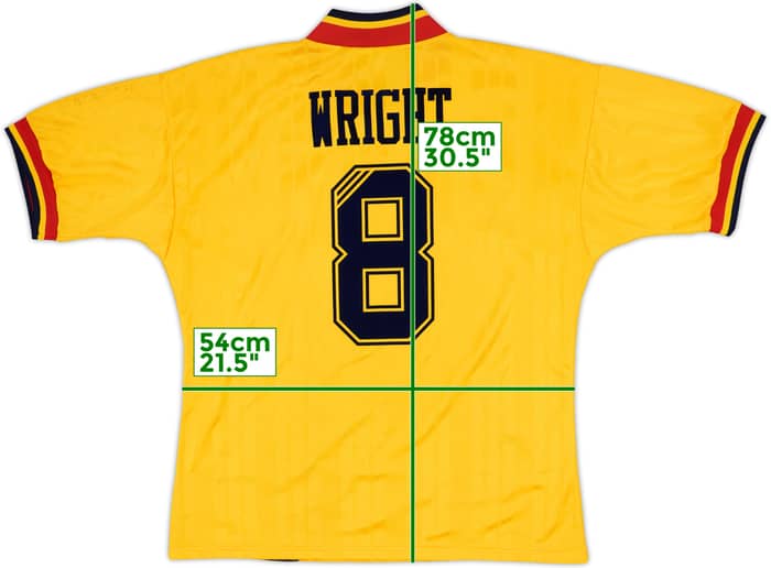 1993-94 Arsenal Away Shirt Wright #8 - 6/10 - (L)