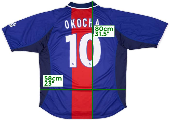 2000-01 Paris Saint-Germain Home Shirt Okocha #10 - 8/10 - (XL)