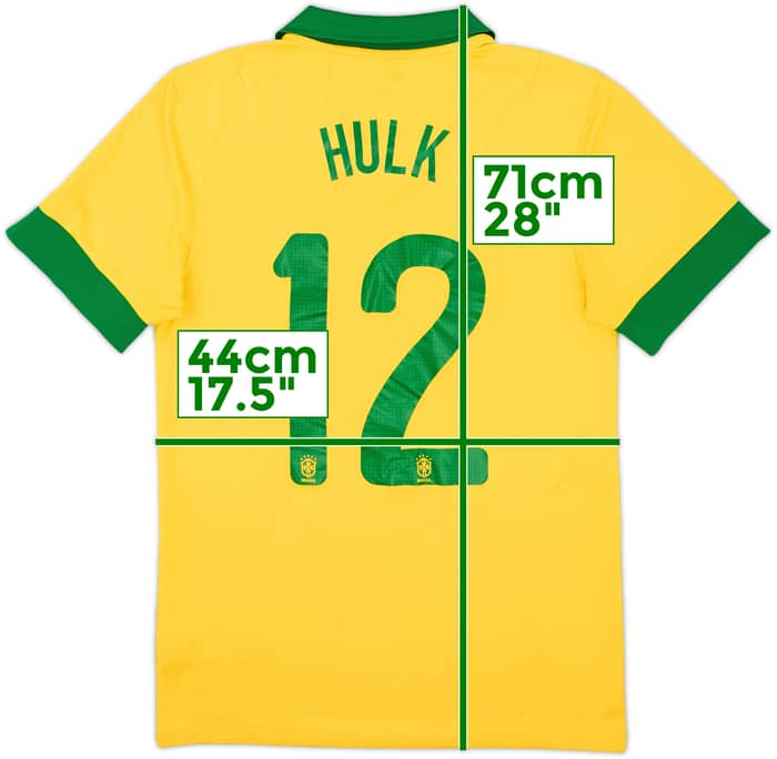 2013 Brazil Home Shirt Hulk #12 - 5/10 - (S)