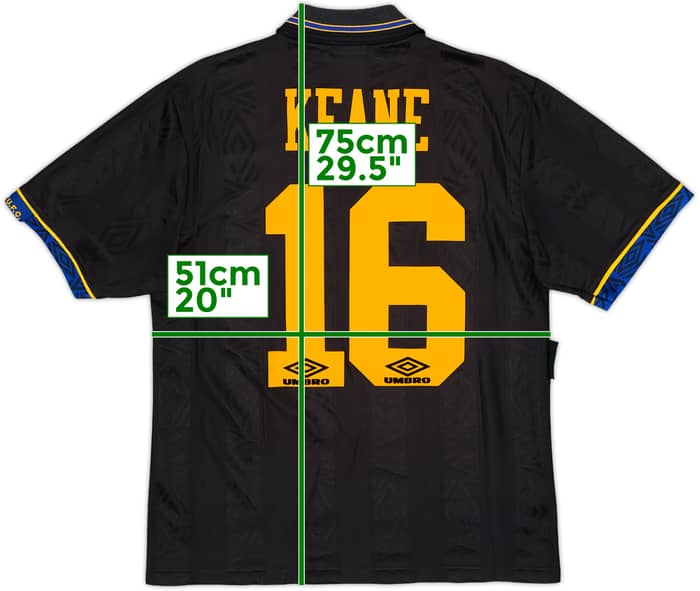 1993-95 Manchester United Away Shirt Keane #16 - 6/10 - (M)