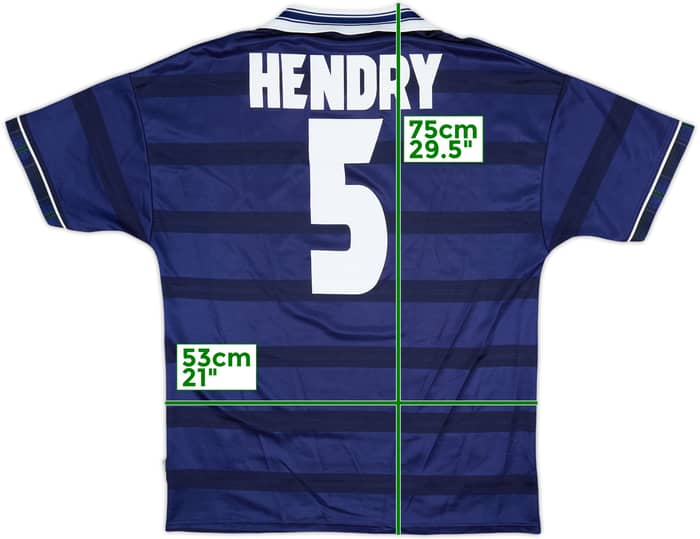1998-00 Scotland Home Shirt Hendry #5 - 8/10 - (L)