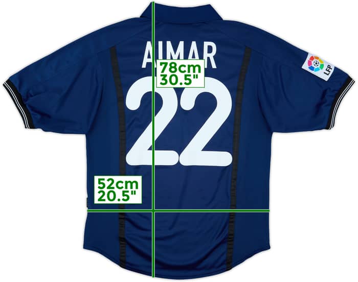 2000-01 Valencia Away Shirt Aimar #22 - 7/10 - (L)