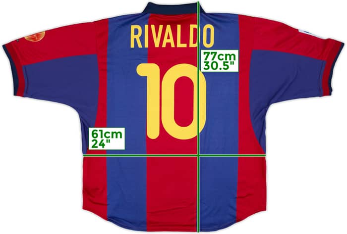 2000-01 Barcelona Home Shirt Rivaldo #10 - 8/10 - (XL)