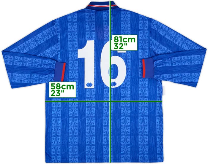 1990s Umbro Template L/S Shirt #16 - 9/10 - (XL)
