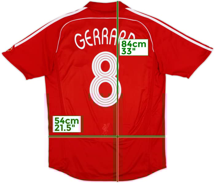 2006-08 Liverpool Home Shirt Gerrard #8 - 6/10 - (L)