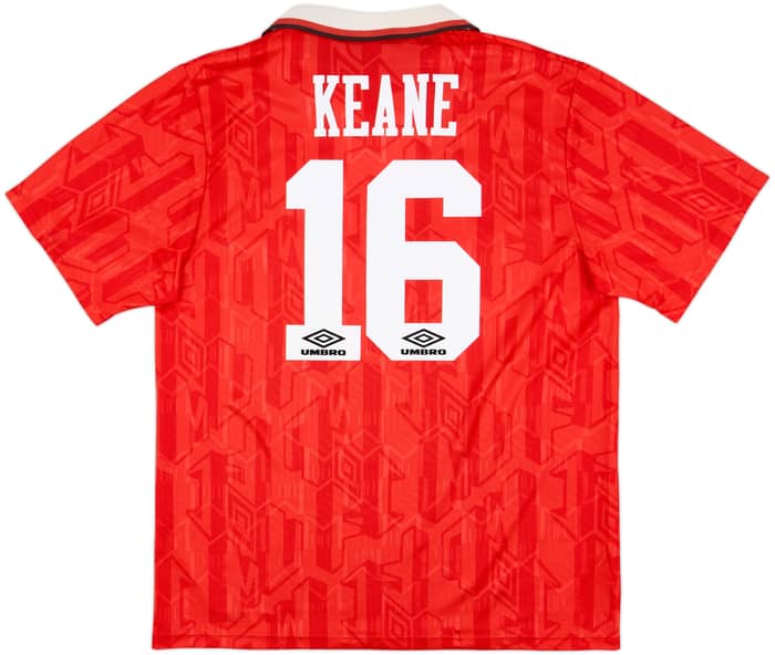 1992-94 Manchester United Home Shirt Keane #16 - 8/10 - (XL)