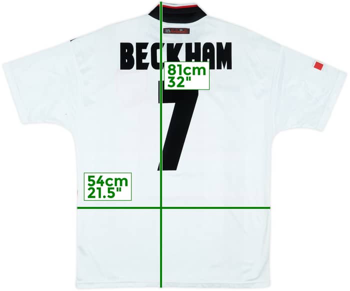 1997-99 Manchester United Away Shirt Beckham #7 - 8/10 - (L)