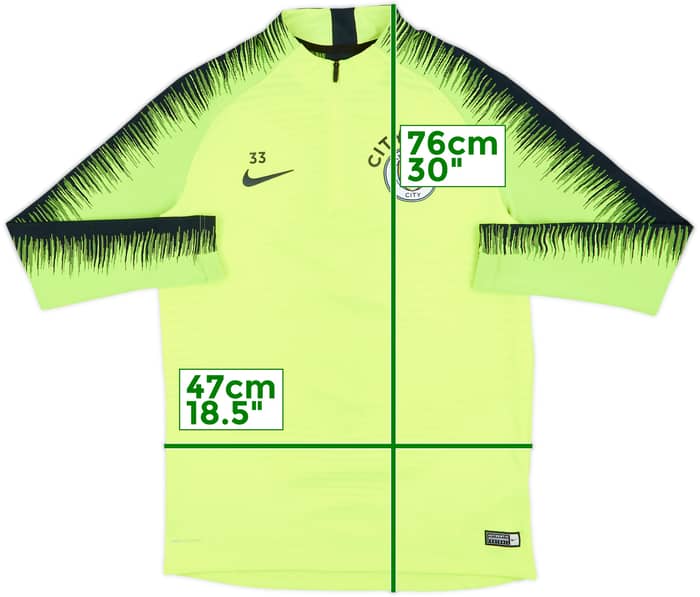 2019-20 Manchester City Nike Player Issue 1/4 Zip Drill Top #33 - 9/10 - (M)