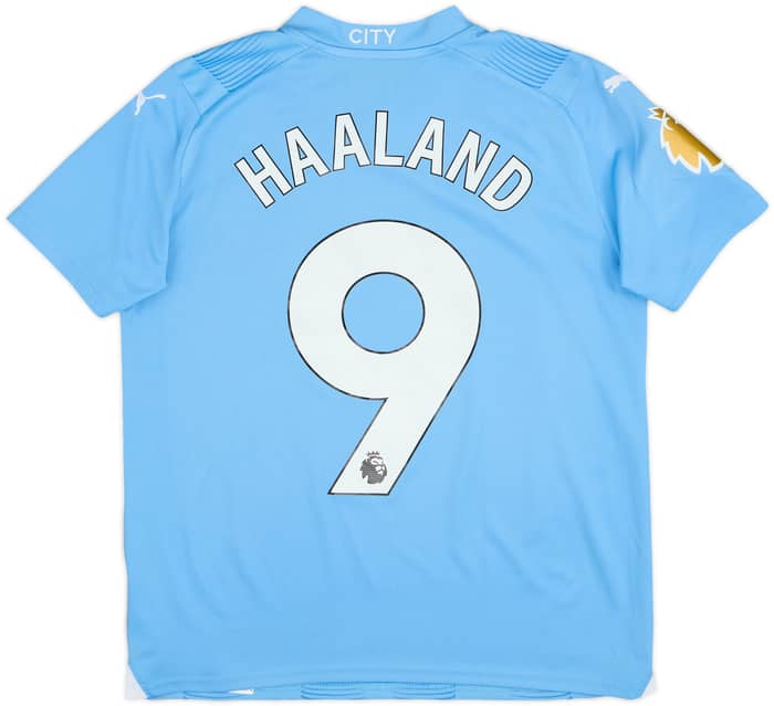 2023-24 Manchester City Home Shirt Haaland #9 - 10/10 - (L.Boys)