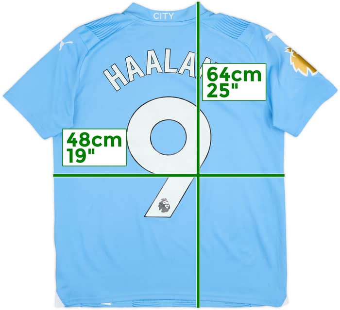 2023-24 Manchester City Home Shirt Haaland #9 - 10/10 - (L.Boys)