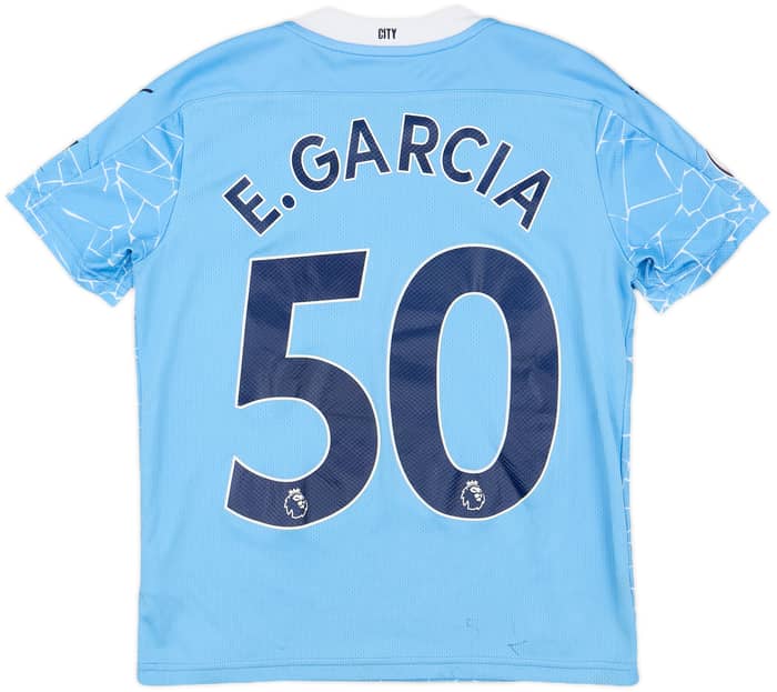 2020-21 Manchester City Home Shirt E.Garcia #50 - 8/10 - (M.Boys)