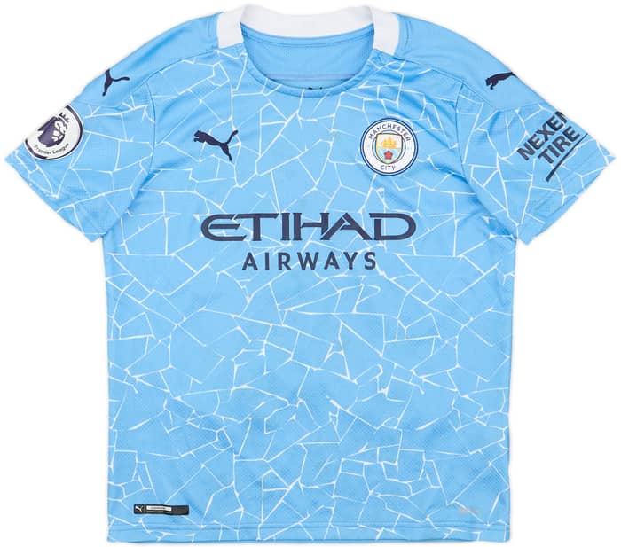 2020-21 Manchester City Home Shirt E.Garcia #50 - 8/10 - (M.Boys)