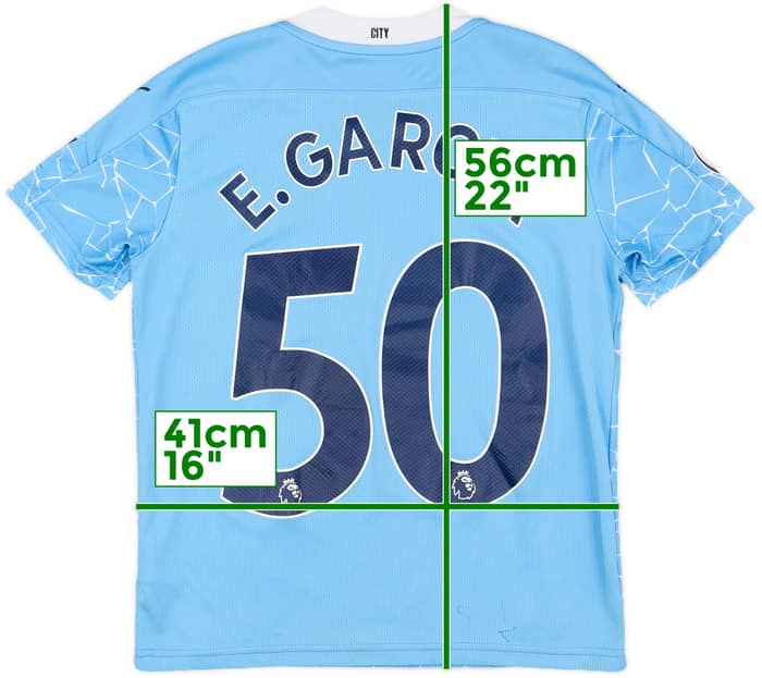 2020-21 Manchester City Home Shirt E.Garcia #50 - 8/10 - (M.Boys)