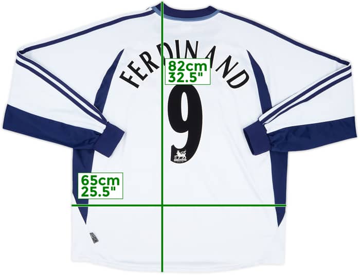 2001-02 Tottenham Home L/S Shirt Ferdinand #9 - 8/10 - (XXL)
