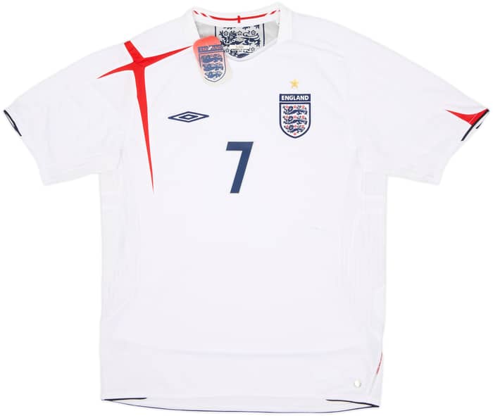 2005-07 England Home Shirt Beckham #7 (L)
