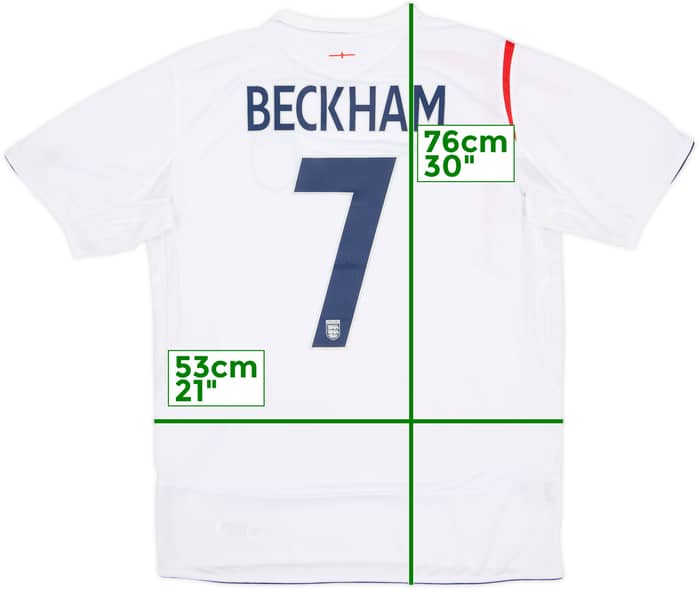 2005-07 England Home Shirt Beckham #7 (L)