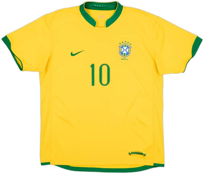 2006-08 Brazil Home Shirt Ronaldinho #10 - 8/10 - (L)