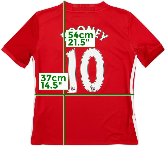 2016-17 Manchester United Home Shirt Rooney #10 - 9/10 - (S.Boys)