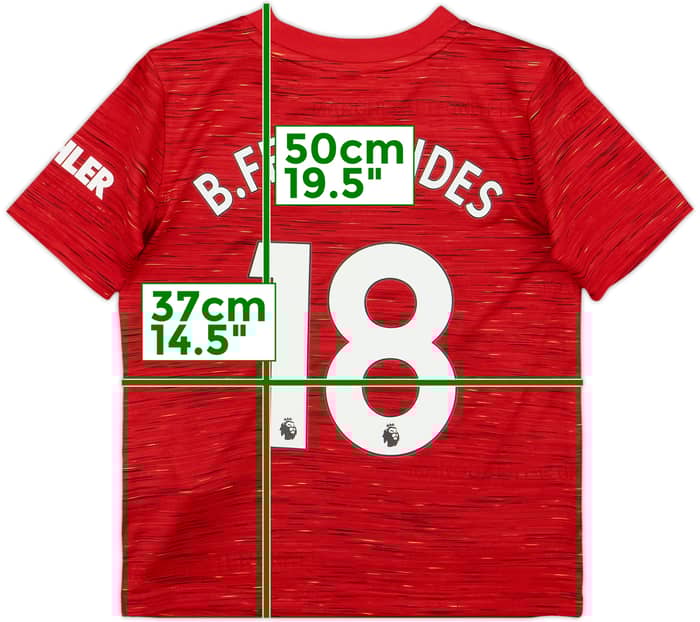 2020-21 Manchester United Home Shirt B.Fernandes #18 - 9/10 - (7-8 Years)