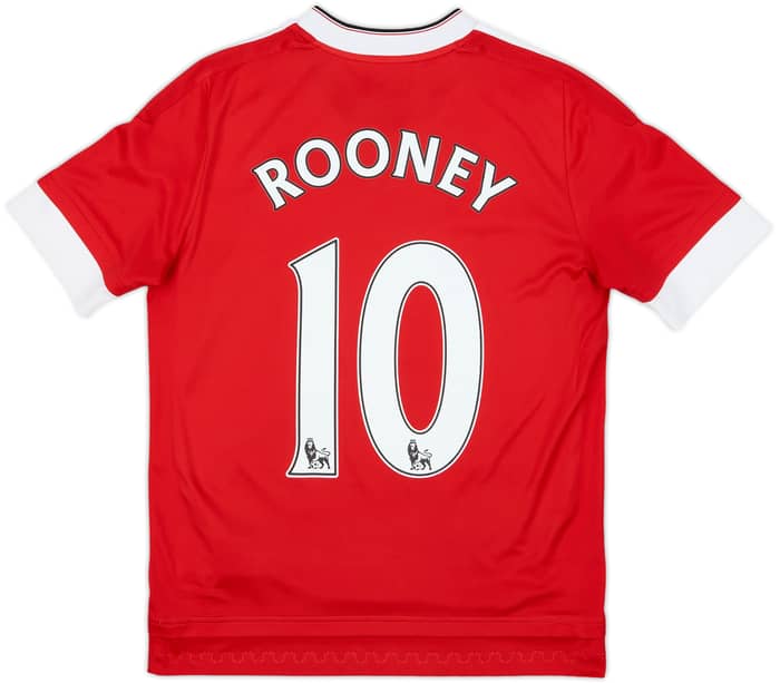 2015-16 Manchester United Home Shirt Rooney #10 - 8/10 - (L.Boys)