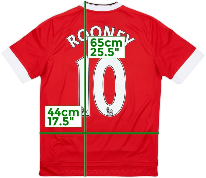 2015-16 Manchester United Home Shirt Rooney #10 - 10/10 - (L.Boys)
