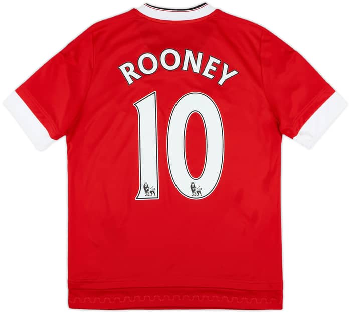 2015-16 Manchester United Home Shirt Rooney #10 - 8/10 - (L.Boys)