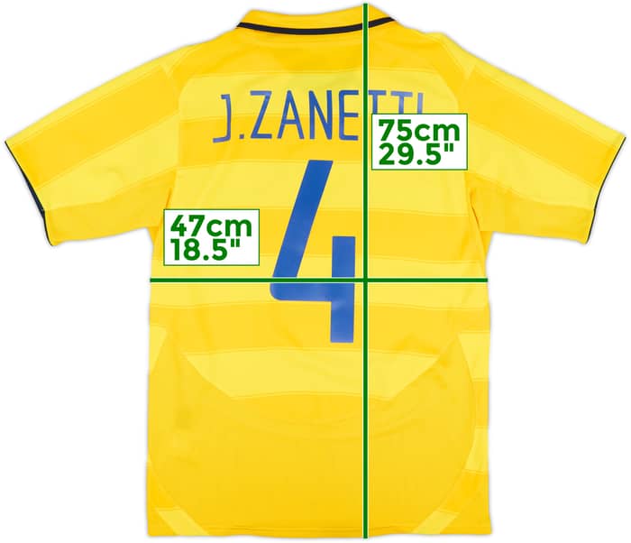 2003-04 Inter Milan Away Shirt J.Zanetti #4 - 8/10 - (S)