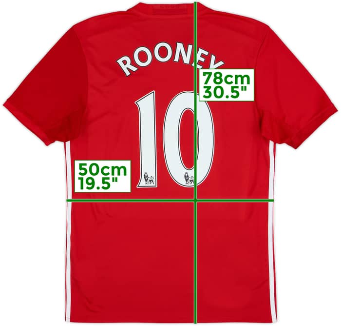 2016-17 Manchester United Home Shirt Rooney #10 - 6/10 - (M)