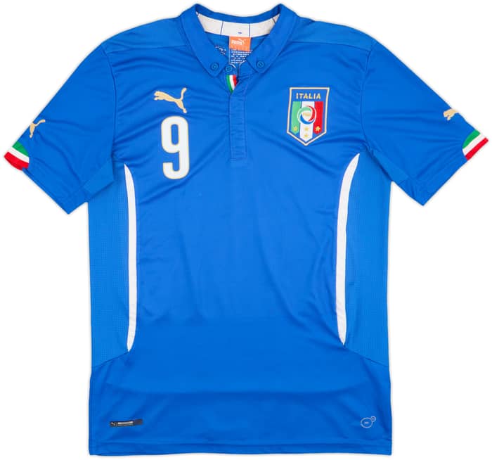 2014-15 Italy Home Shirt Balotelli #9 - 7/10 - (M)