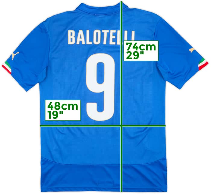 2014-15 Italy Home Shirt Balotelli #9 - 7/10 - (M)