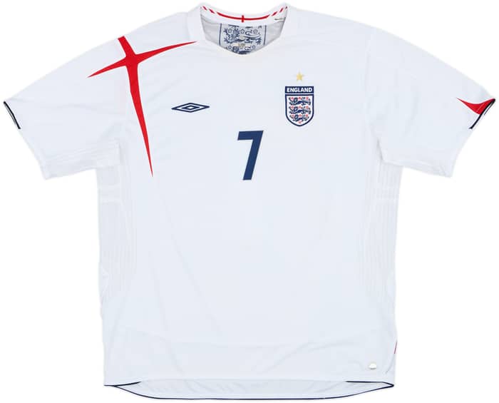2005-07 England Home Shirt Beckham #7 - 6/10 - (XXL)