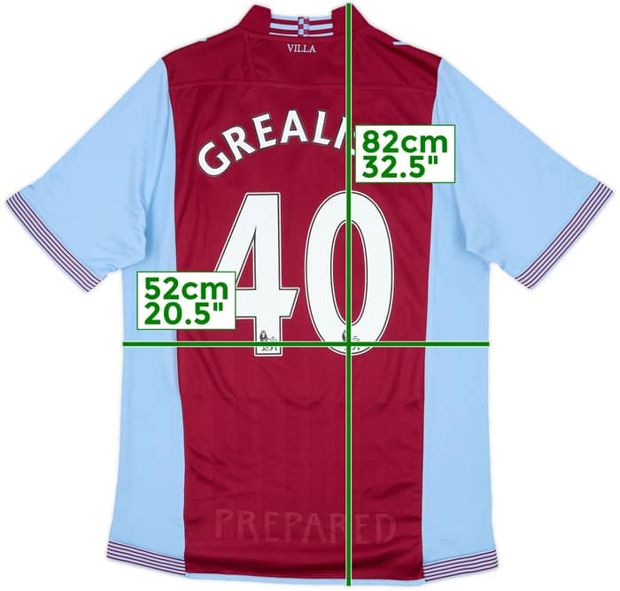 2013-14 Aston Villa Home Shirt Grealish #40 - 8/10 - (L)