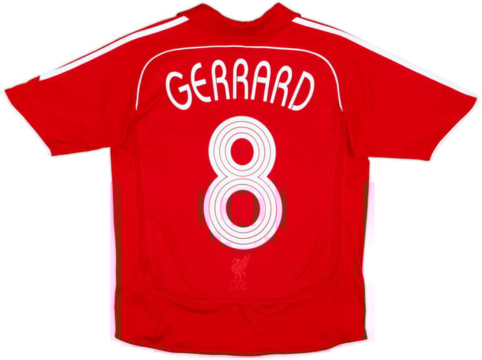 2006-08 Liverpool Home Shirt Gerrard #8 - 6/10 - (L.Boys)