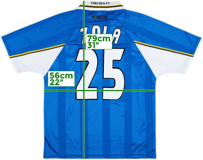 1997-99 Chelsea Home Shirt Zola #25 - 9/10 - (L)