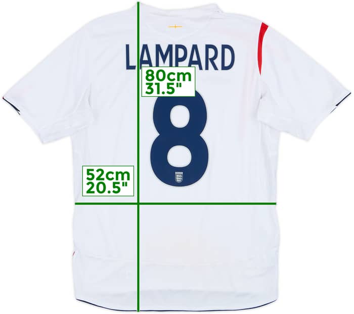 2005-07 England Home Shirt Lampard #8 - 5/10 - (L)