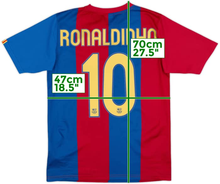 2006-07 Barcelona Basic Home Shirt Ronaldinho #10 - 9/10 - (XL.Boys)