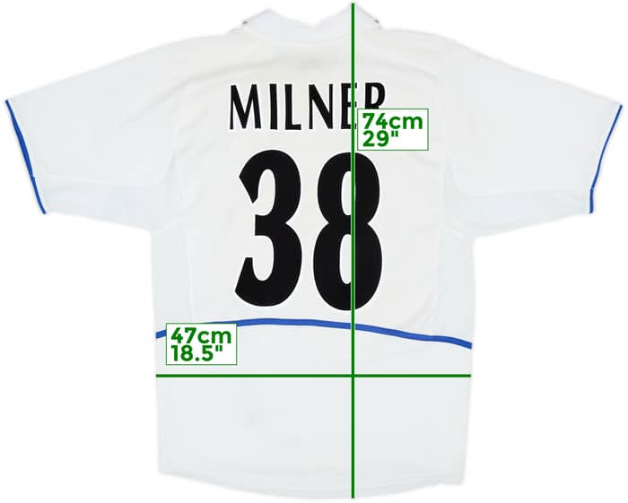 2002-03 Leeds United Home Shirt Milner #38 - 6/10 - (S)