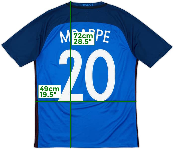 2016-17 France Home Shirt Mbappe #20 - 9/10 - (M)