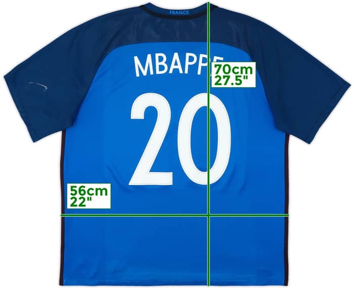 2016-17 France Home Shirt Mbappe #20 - 6/10 - (XXL)