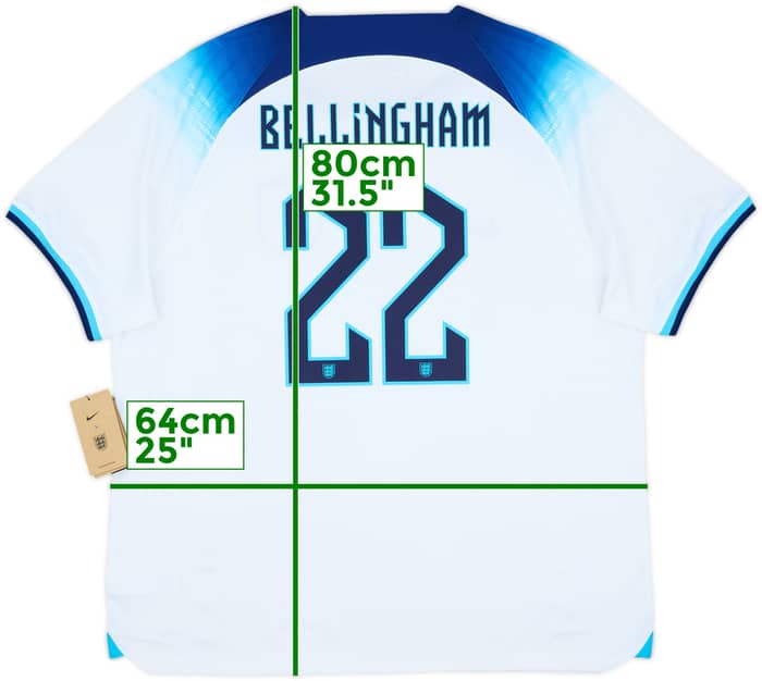 2022-23 England Home Shirt Bellingham #22 (XXL)