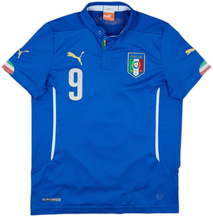 2014-15 Italy Home Shirt Balotelli #9 - 8/10 - (XS)